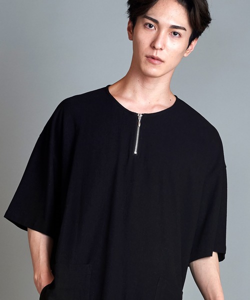 【セール】BIG-ZIPヘンリーネックPO(プルオーバー)（Tシャツ/カットソー）｜NO ID.（ノーアイディ）