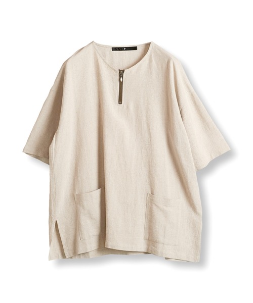 【セール】BIG-ZIPヘンリーネックPO(プルオーバー)（Tシャツ/カットソー）｜NO ID.（ノーアイディ）