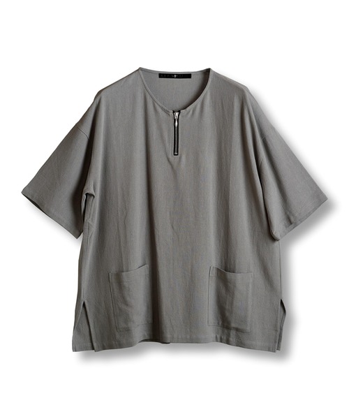 【セール】BIG-ZIPヘンリーネックPO(プルオーバー)（Tシャツ/カットソー）｜NO ID.（ノーアイディ）