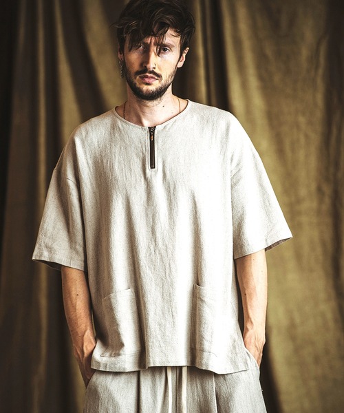 【セール】BIG-ZIPヘンリーネックPO(プルオーバー)（Tシャツ/カットソー）｜NO ID.（ノーアイディ）