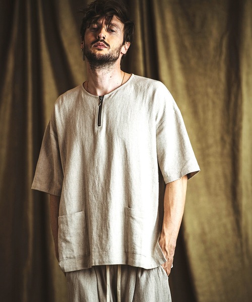 【セール】BIG-ZIPヘンリーネックPO(プルオーバー)（Tシャツ/カットソー）｜NO ID.（ノーアイディ）