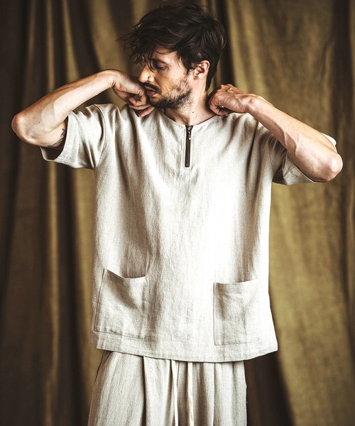 【セール】BIG-ZIPヘンリーネックPO(プルオーバー)（Tシャツ/カットソー）｜NO ID.（ノーアイディ）