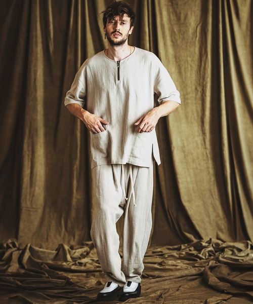 【セール】BIG-ZIPヘンリーネックPO(プルオーバー)（Tシャツ/カットソー）｜NO ID.（ノーアイディ）