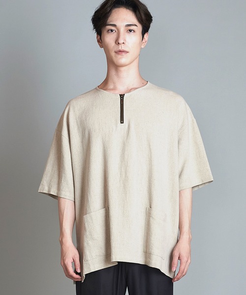 【セール】BIG-ZIPヘンリーネックPO(プルオーバー)（Tシャツ/カットソー）｜NO ID.（ノーアイディ）