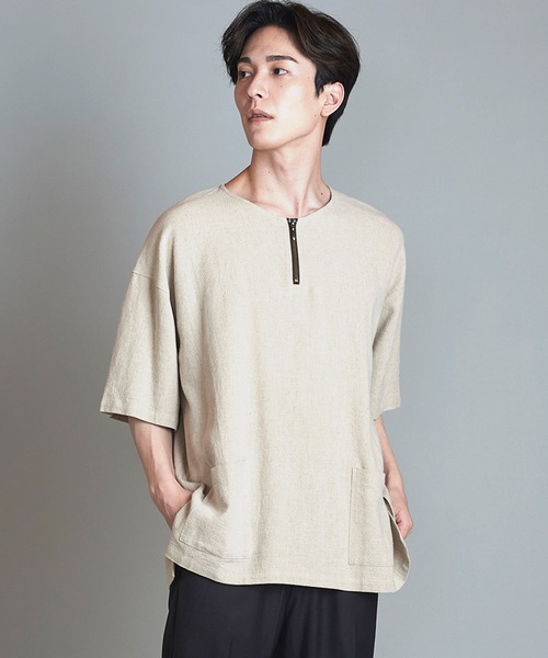 【セール】BIG-ZIPヘンリーネックPO(プルオーバー)（Tシャツ/カットソー）｜NO ID.（ノーアイディ）