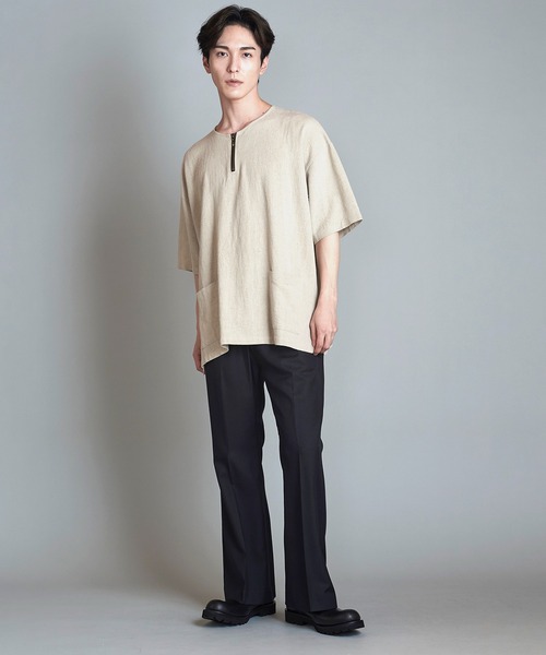 【セール】BIG-ZIPヘンリーネックPO(プルオーバー)（Tシャツ/カットソー）｜NO ID.（ノーアイディ）