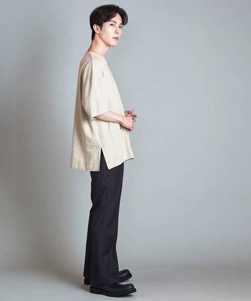 【セール】BIG-ZIPヘンリーネックPO(プルオーバー)（Tシャツ/カットソー）｜NO ID.（ノーアイディ）