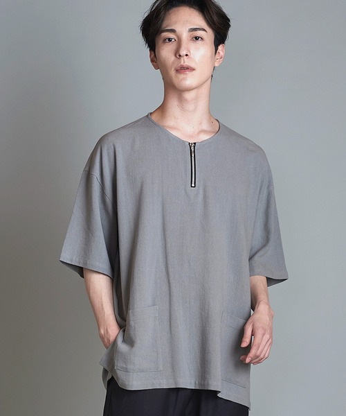 【セール】BIG-ZIPヘンリーネックPO(プルオーバー)（Tシャツ/カットソー）｜NO ID.（ノーアイディ）