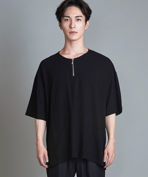 【セール】BIG-ZIPヘンリーネックPO(プルオーバー)（Tシャツ/カットソー）｜NO ID.（ノーアイディ）