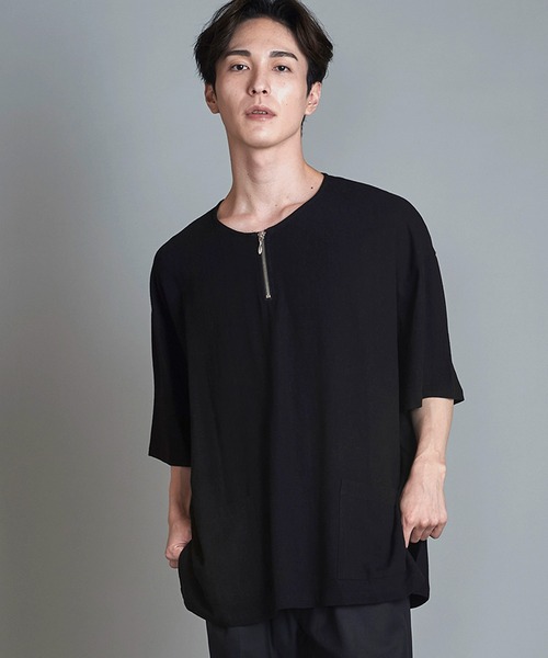 【セール】BIG-ZIPヘンリーネックPO(プルオーバー)（Tシャツ/カットソー）｜NO ID.（ノーアイディ）