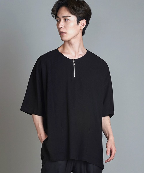 【セール】BIG-ZIPヘンリーネックPO(プルオーバー)（Tシャツ/カットソー）｜NO ID.（ノーアイディ）