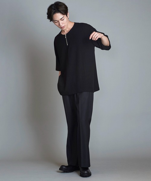 【セール】BIG-ZIPヘンリーネックPO(プルオーバー)（Tシャツ/カットソー）｜NO ID.（ノーアイディ）