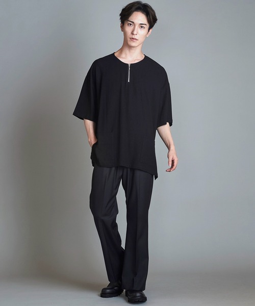 【セール】BIG-ZIPヘンリーネックPO(プルオーバー)（Tシャツ/カットソー）｜NO ID.（ノーアイディ）