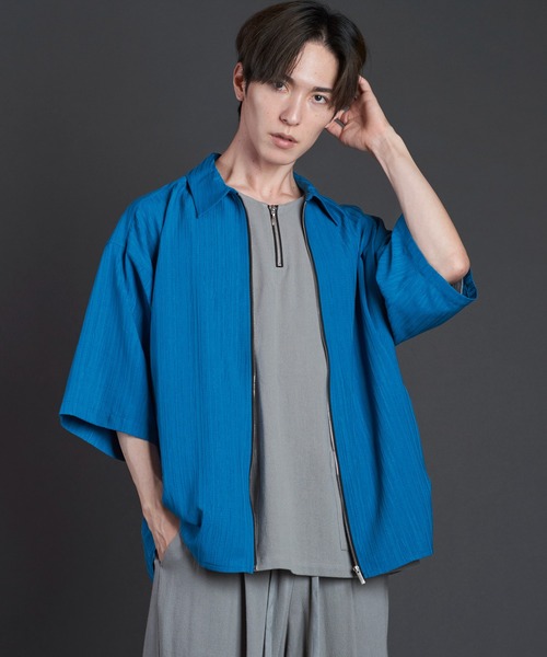 【セール】BIG-ZIPヘンリーネックPO(プルオーバー)（Tシャツ/カットソー）｜NO ID.（ノーアイディ）