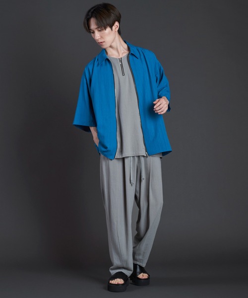 【セール】BIG-ZIPヘンリーネックPO(プルオーバー)（Tシャツ/カットソー）｜NO ID.（ノーアイディ）