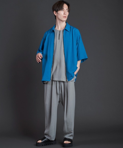 【セール】BIG-ZIPヘンリーネックPO(プルオーバー)（Tシャツ/カットソー）｜NO ID.（ノーアイディ）