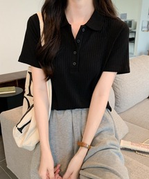 MAISON DE THERESE | ハーフボタン半袖ポロシャツ(ポロシャツ)