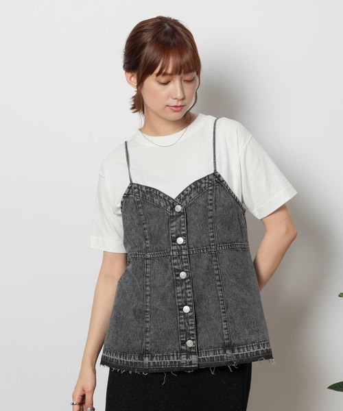 BACK NUMBER(バックナンバー)の「BACK NUMBER(バックナンバー)デニムキャミ(タンクトップ・レディース・ブラック/ライトインディゴブルー・M/L/XL)」の17枚目の写真