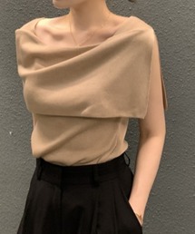 折り返しオフショルダーニットプルオーバー