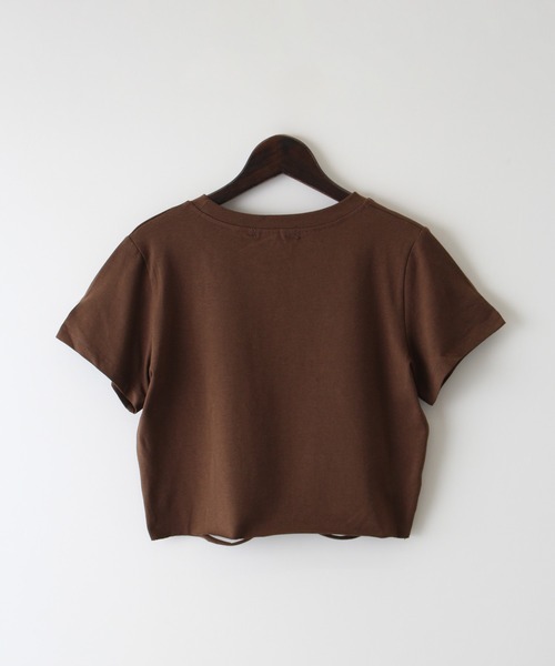SpRay(スプレイ)の「EAGLEブロークン半袖ショート丈Tシャツ(Tシャツ/カットソー・レディース・オフホワイト/ブラウン・FREE)」の18枚目の写真