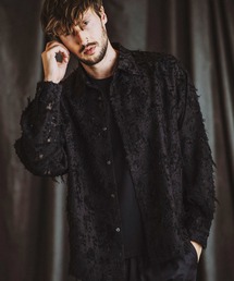 【NO ID.】Sheer Jacquard Big Shirt / シアー ジャガード ビッグ シャツ