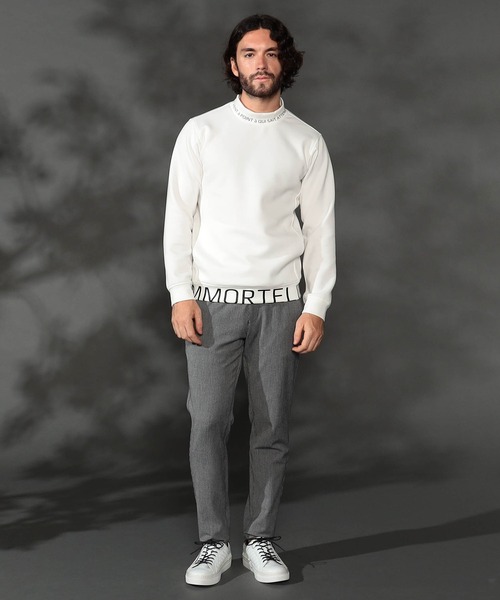 HIDEAWAYS NICOLE（ハイダウェイニコル）の「ロゴダンボールモックネックプルオーバー（Tシャツ/カットソー・メンズ・オフホワイト/カーキ/グレイッシュベージュ/ブラック・X-LARGE/LARGE/MEDIUM）」の5枚目の写真