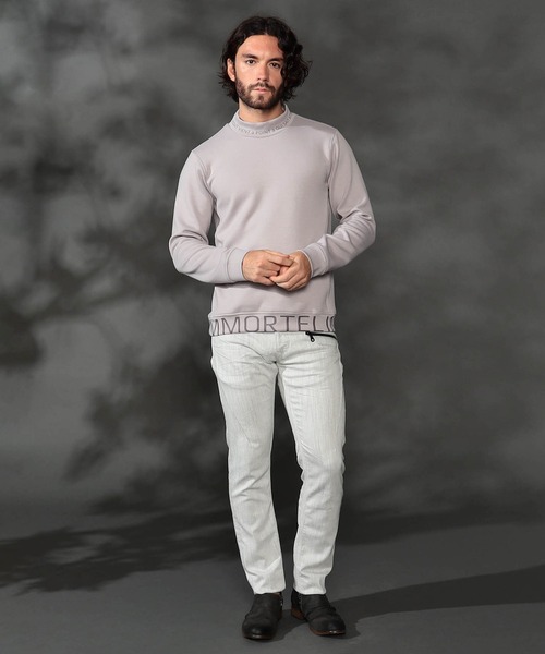 HIDEAWAYS NICOLE（ハイダウェイニコル）の「ロゴダンボールモックネックプルオーバー（Tシャツ/カットソー・メンズ・オフホワイト/カーキ/グレイッシュベージュ/ブラック・X-LARGE/LARGE/MEDIUM）」の6枚目の写真