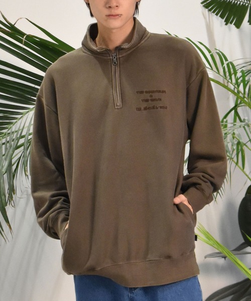 【セール】【ムラサキスポーツ限定】QUIKSILVER/クイックシルバー ハーフジップ トレーナー スタンドカラー スウェット ウォッシュ加工 裏起毛 QPO244606M（スウェット）｜Quiksilver（クイックシルバー） 6,188円