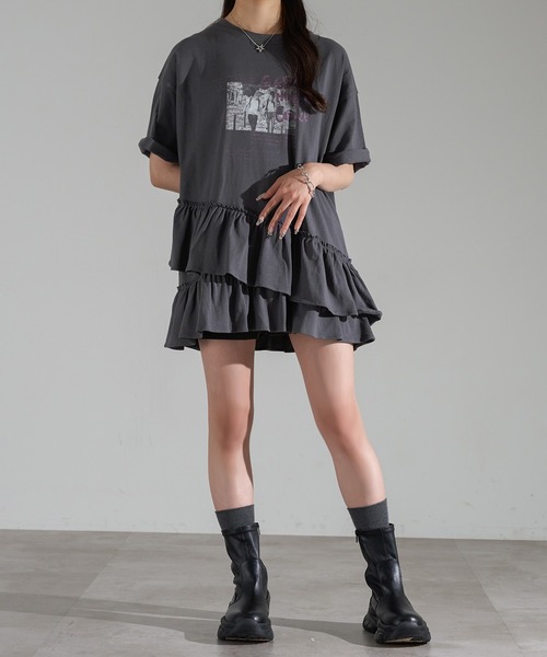 【THEAIRTOWN】裾フリル チュニック Ｔシャツ♥ セール】裾フリルチュニックTシャツ【ZOZOTOWN限定アイテム