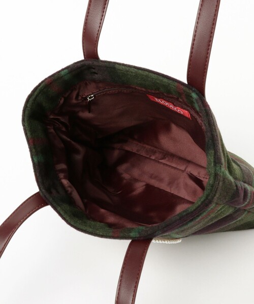 Ray BEAMS(レイビームス)の「ECODECO / 別注 チェック トートバッグ(トートバッグ・レディース・ダークグリーン/レッド・ONE SIZE)」の16枚目の写真