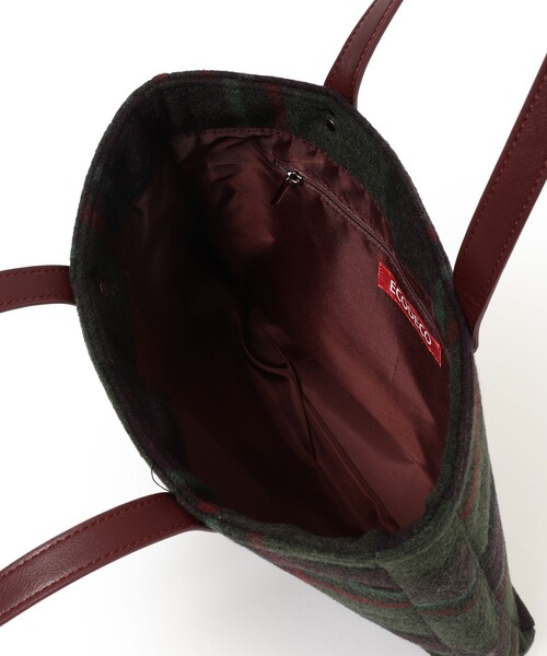 Ray BEAMS(レイビームス)の「ECODECO / 別注 チェック トートバッグ(トートバッグ・レディース・ダークグリーン/レッド・ONE SIZE)」の18枚目の写真