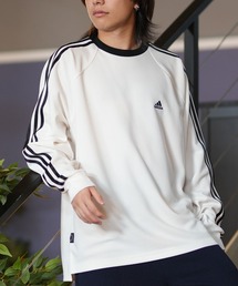 adidas/アディダス 長袖Tシャツ オーバーサイズ スリーストライプ ユニセックス KWX86