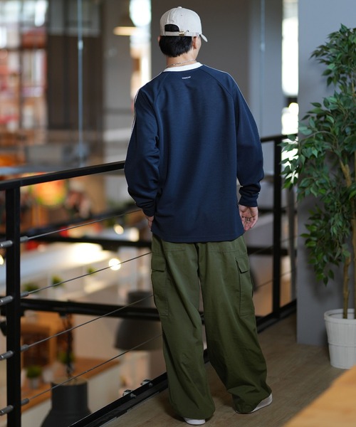 adidas/アディダス 長袖Tシャツ オーバーサイズ スリーストライプ ユニ