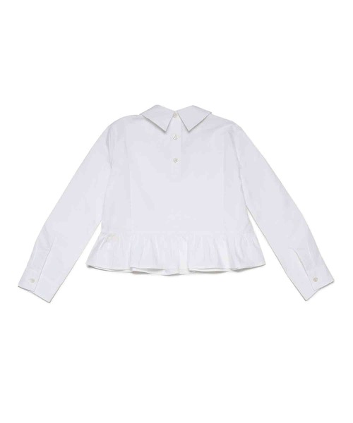 MARNI（マルニ）の「MARNI（マルニ）Kids & Junior ワンポイントブランドロゴ長袖ペプラムシャツ（シャツ/ブラウス・キッズ・ホワイト・14Y/12Y/8Y/10Y）」の2枚目の写真