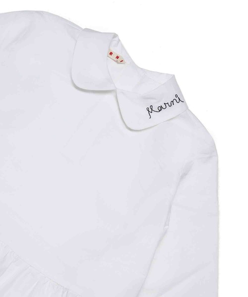 MARNI（マルニ）の「MARNI（マルニ）Kids & Junior ワンポイントブランドロゴ長袖ペプラムシャツ（シャツ/ブラウス・キッズ・ホワイト・14Y/12Y/8Y/10Y）」の4枚目の写真