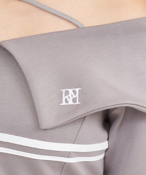 【セール】エンブレムロゴ刺繍配色ラインダブルZIPトップス（Tシャツ/カットソー）｜ROYAL PARTY（ロイヤルパーティー）