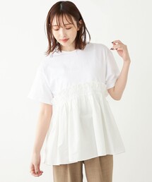 SHIPS Colors（シップス カラーズ）の「SHIPS Colors:〈手洗い可能〉フハク ドッキング TEE 2◇（Tシャツ/カットソー・レディース）」