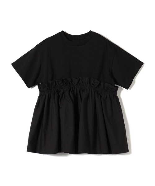 SHIPS Colors(シップス カラーズ)の「SHIPS Colors:〈手洗い可能〉フハク ドッキング TEE 2◇(Tシャツ/カットソー・レディース・オフホワイト/ブラック・ONE SIZE)」の11枚目の写真