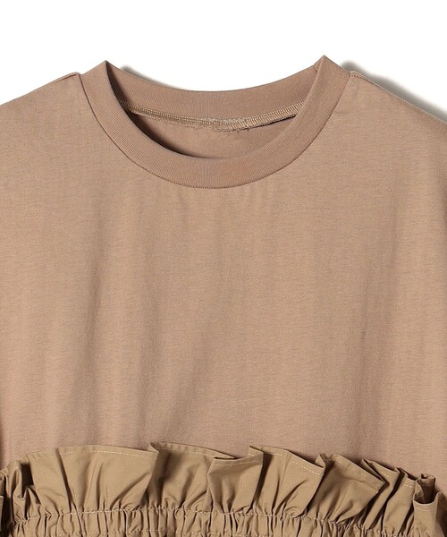 SHIPS Colors(シップス カラーズ)の「SHIPS Colors:〈手洗い可能〉フハク ドッキング TEE 2◇(Tシャツ/カットソー・レディース・オフホワイト/ブラック・ONE SIZE)」の9枚目の写真