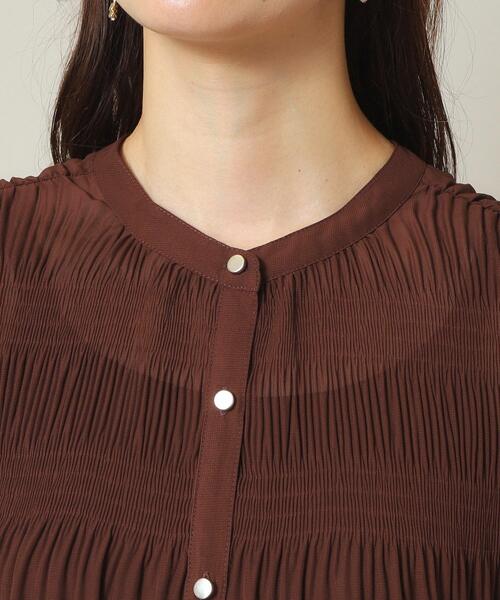 ITS'DEMO(イッツデモ)の「◆【通勤/前開き/手洗い可】プリーツシアーブラウス(シャツ/ブラウス・レディース・ブラック/オリーブ/ダークブラウン・00)」の19枚目の写真