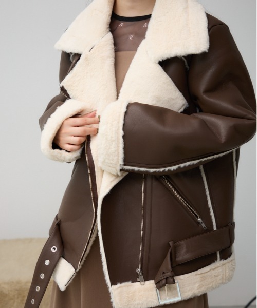 フェイクレザーB-3ブルゾン（ブルゾン）｜AZUL BY MOUSSY（アズール