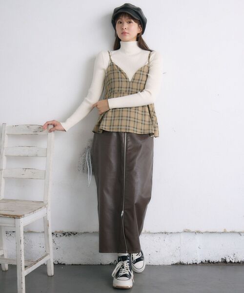 RETRO GIRL(レトロガール)の「FレザージップSK(スカート・レディース・ブラウン/ブラック・FREE)」の15枚目の写真