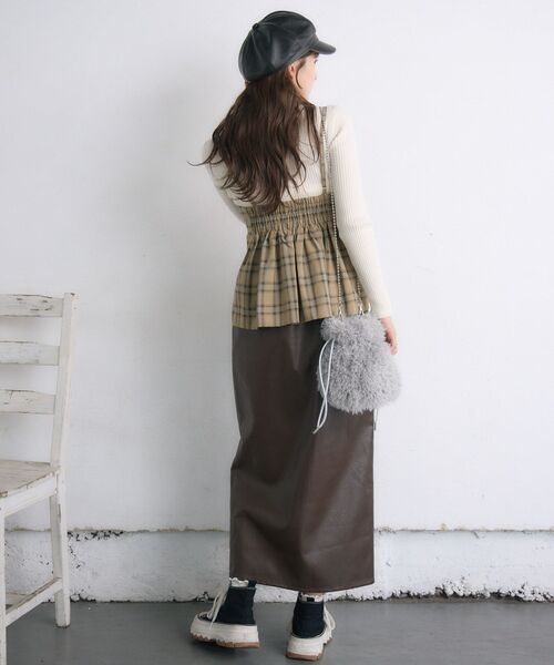 RETRO GIRL(レトロガール)の「FレザージップSK(スカート・レディース・ブラウン/ブラック・FREE)」の14枚目の写真