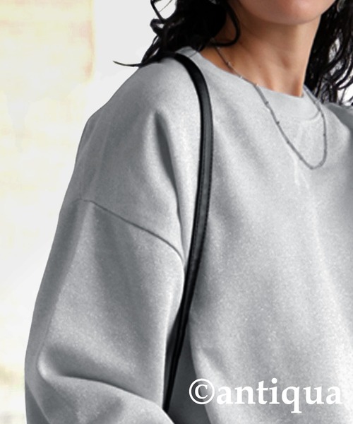ラメ裏毛トップス（スウェット）｜antiqua（アンティカ） 5,646円