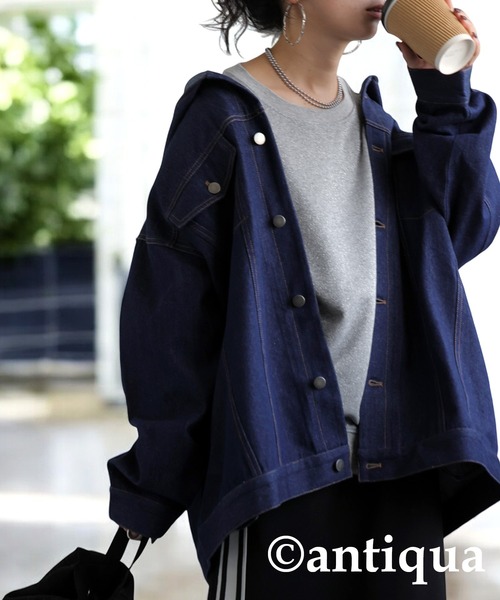 antiqua(アンティカ)の「ラメ裏毛トップス(スウェット・レディース・グレー/ホワイト・ONESIZE)」の16枚目の写真