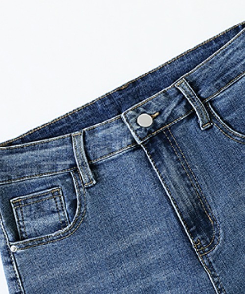 COCOMOMO(ココモモ)の「フレアデニムパンツ レギュラー丈/ロング丈 選べる長さ(デニムパンツ・レディース・ライトブルー/ブルー/ブルー系その他/ブルー系・S/M/L/XL/XS)」の18枚目の写真