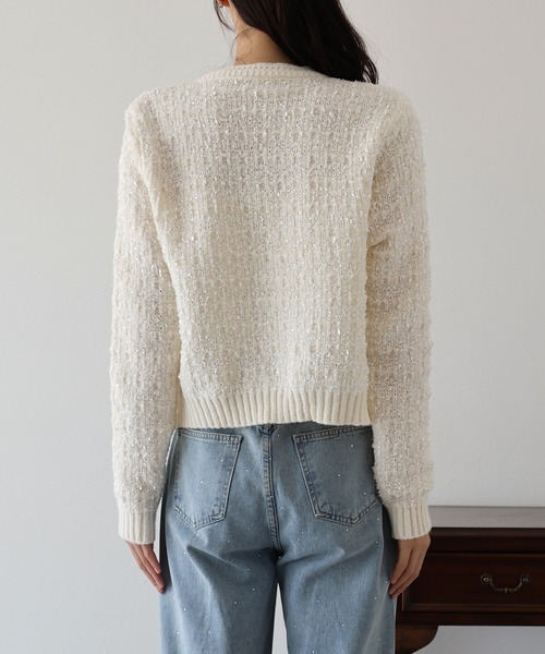 セール】ツイード風ニットカーディガン（カーディガン/ボレロ