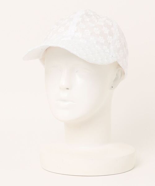 STYLEBLOCK（スタイルブロック）の「シースルーフラワーキャップ（キャップ・レディース・ホワイト/ブラック・FREE）」の4枚目の写真