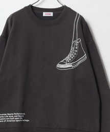 CONVERSE/コンバース 裏起毛 アイコンシューズ ロゴプリント オーバーサイズ スウェット レディース メンズ トレーナー