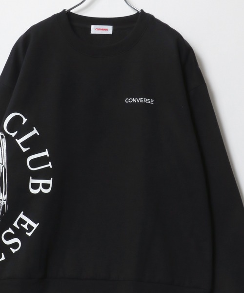 CONVERSE（コンバース）の「CONVERSE/コンバース 裏起毛 アイコンシューズ ロゴプリント オーバーサイズ スウェット レディース メンズ トレーナー（スウェット・レディース・グレイッシュブルー/アッシュグレー/グレイッシュベージュ/ブラック/ホワイト/スミクロ・M/L/LL）」の3枚目の写真